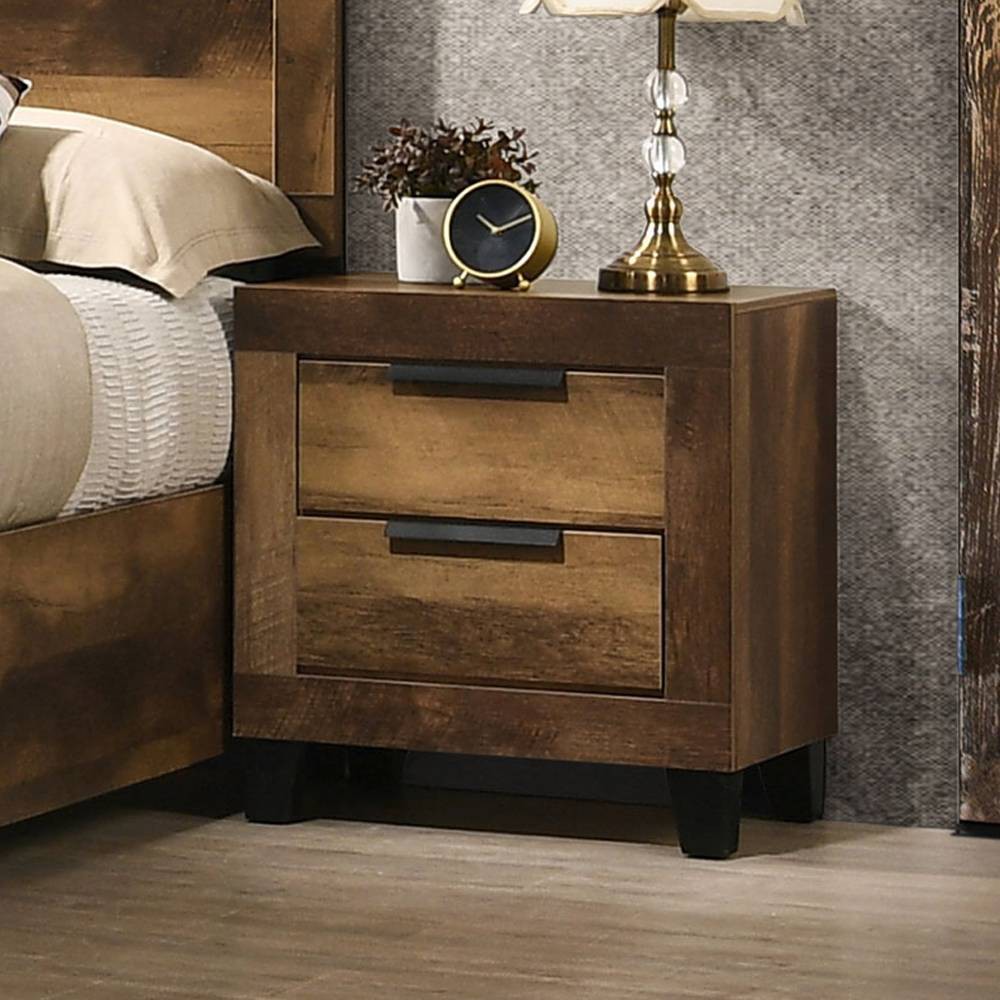 Photos - Storage Сabinet 22" Morales Nightstand Rustic Oak Finish - Acme Furniture