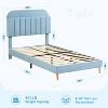 Twin Bed Frame with Storage Headboard Velvet Upholstered Platform Bedframe for Kids/Girl Bed Strong Wooden Slats Noise-Free Easy Assembly, Beige - 2 of 4