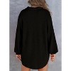 Women Waffle Knit Tops Henley Shirts Long Sleeve V Neck Solid Color Casual Tunic - 2 of 4