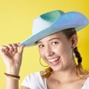 Zodaca Light Blue Holographic Metallic Space Cowboy Hat Party Favors Halloween Costume - 2 of 4