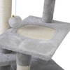 Sevobal Pet Tower, Double Layer Cat Tree Tower with Scratching Posts and Caves, Multi-Level Activity Center for Indoor Cats, Gray, 15.7"*15.7"*31.4" - 3 of 4