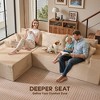 XIZZI No Assembly Needed Modular Deep Seating Sectional Sofa, Pure Sponge Structure Plush Polyester, Standard/Upgraded w/ Ottoman in Beige/Black/Gray - 3 of 4