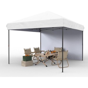 Pop Up Canopy Tent Heavy-Duty 210D Oxford Fabric Includes Roller Bag and 6 Sandbags, UV Protection for Beach and Party - 1 of 4