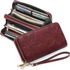 Clotth Womens Wallet - Large Capacity RFID Blocking Leather Wallet for Women Double Zipper Wristlet Clutch for Phone,Travel & Daily Use - 2 of 4