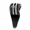 Slickblue Stainless Steel IP Black Ring for Women with Clear CZ, Ion Plated, Single-Tone Design, Size 5-10 - 2 of 4