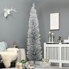 HOMCOM 7 FT Artificial Pencil Christmas Tree, Slim Xmas Tree with 499 Realistic Branch Tips and Plastic Stand, Silver - 2 of 4