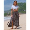 EXLURA Womens Floral Print High Waisted Wrap Long Maxi Skirts Ruffle Hem Self Tie Knot Summer Chiffon Midi Skirts 2025 - 3 of 4