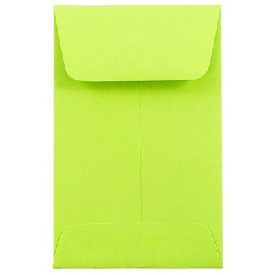 JAM Paper #1 Coin Business Colored Envelopes 2.25 x 3.5 Ultra Lime Green 352827826F