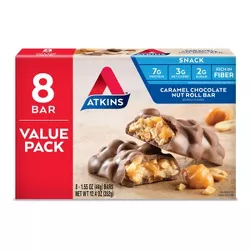 Atkins Nutrition Bars - Caramel Chocolate Nut Roll - 8ct
