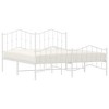 vidaXL California King Metal Bed Frame with Headboard & Footboard, Sturdy Steel, White, No Mattress - 2 of 4