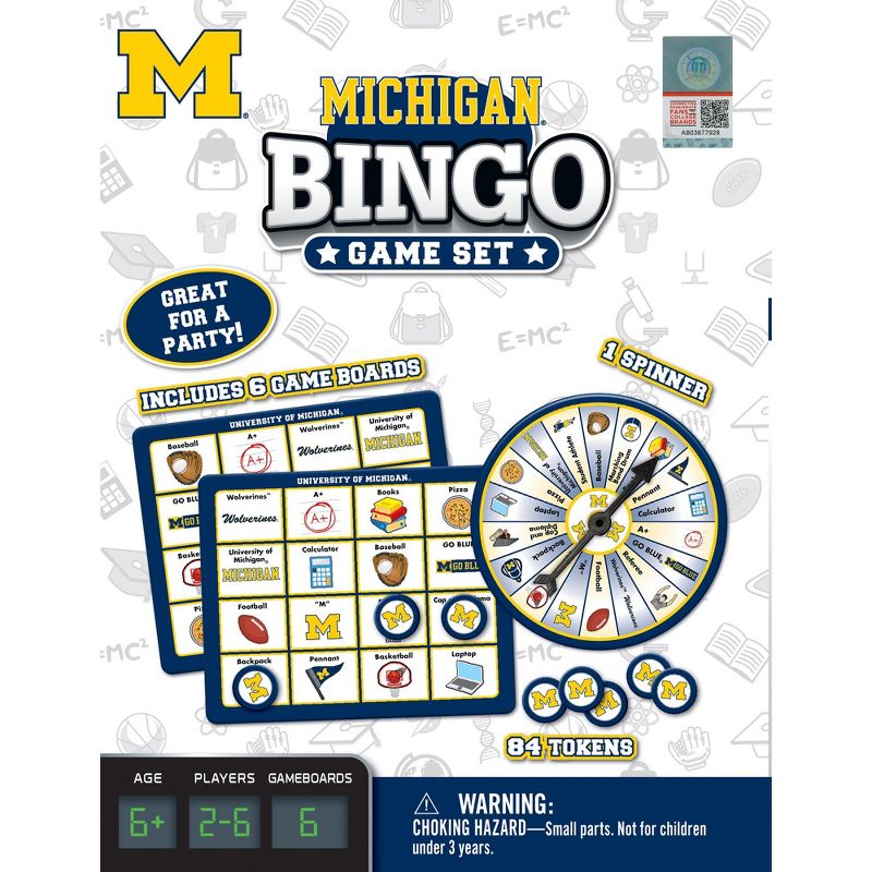 MasterPieces Kids Games - NCAA Michigan Bingo Game, 2 of 6