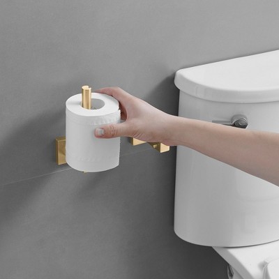 Gold Stainless Steel Wall Mounted Pivoting Toilet Paper Holder