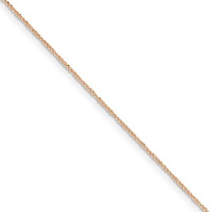 Black Bow Jewelry 0.7mm, 14k Rose Gold, Diamond Cut Ropa Chain Necklace - 1 of 4