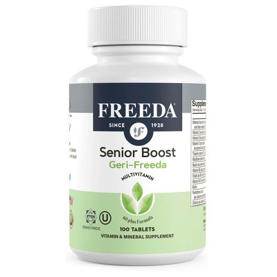 Freeda Senior Multivitamin – One Daily Tablet for Adults 55+ – Kosher Vitamins for Men & Women – Gentle, Coated Formula
