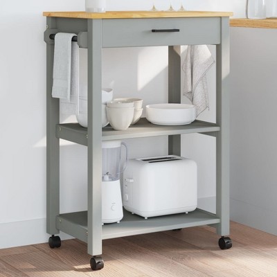 vidaXL Kitchen Trolley MONZA 23.6 in.x15.7 in.x35.4 in. Solid Wood Pine