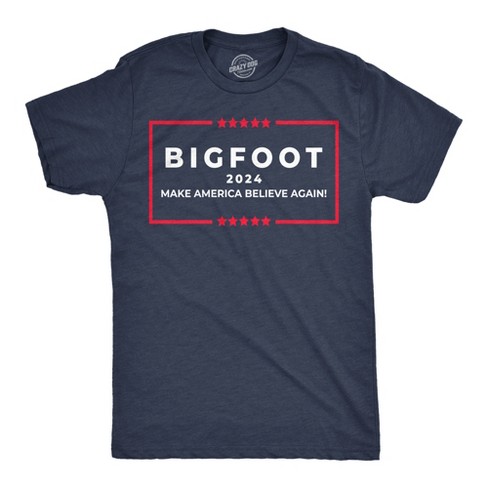 Mens Bigfoot 2024 Funny T Shirts Sarcastic Sasquatch Graphic Tee For Men - Crazy Dog Men's T Shirt - image 1 of 4