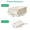 Racxily 4Pcs Foldable Linen Clothing Storage Bin with Visible Clear Window Convenient Handle Multipurpose Collapsible Storage Basket Closet - 3 of 4