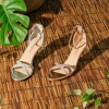 Allegra K Women's Ankle Straps Stiletto Heels Sparkly Glitter Sandals - 2 of 4