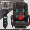Faux Leather Reclining Swivel Massage Office Chair with Adjustable Height, Footrest, 6-Point Vibration and Heat - 4 of 4