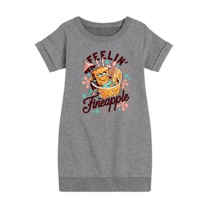 - SpongeBob SquarePants - Feelin Fineapple Graphic Short Sleeve Fleece Dress - 1 of 4