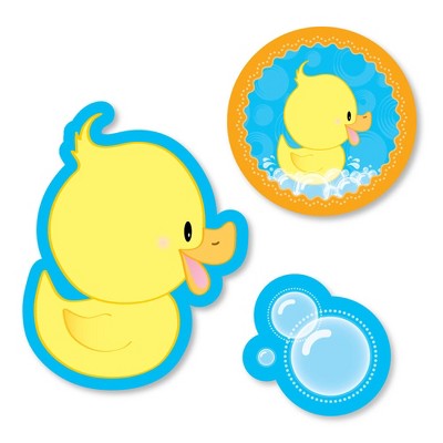 Big Dot of Happiness Ducky Duck - DIY Shaped Baby Shower or Birthday Party Cut-Outs - 24 Count