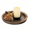 Attop 1 Pc Round Wooden Tray, Home Decorative Bamboo Plate, Aromatherapy Candle Holder, Storage Tray  Decoration - 2 of 4