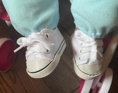 Sophia’s White Canvas Sneaker Shoes With Laces For 18