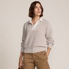 Lands' End Women's Drifter Rugby with Woven Collar Sweater - 4 of 4