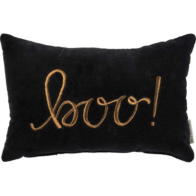 Primitives by Kathy Luxe Velvet Chikan Stitched Throw Pillow, 15 x 10-Inch