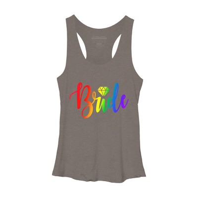 Adult Design By Humans Bride Pride Rainbow Wedding By Anhanva Racerback Tank Top