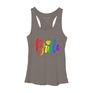 Adult Design By Humans Bride Pride Rainbow Wedding By Anhanva Racerback Tank Top - 1 of 2