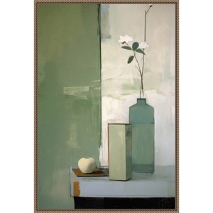 Amanti Art 23"x33" Green Still Life by Treechild: Botanical Lithograph, Bronze Frame, Vertical Wall Canvas - 1 of 4
