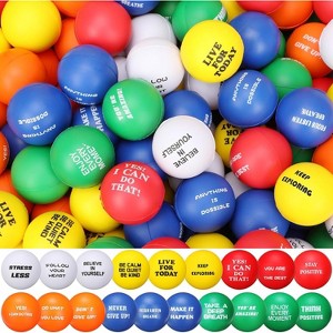 Colorful Foam Stress Balls 40-Pack, Fun Inspirational Toys for Anxiety Relief, Hand Exercise Gifts - 1 of 4