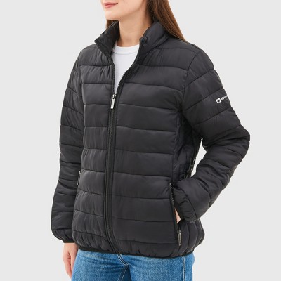 Alpine Swiss Amy Women Puffer Jacket Insulated Water Resistant Lightweight Down Alternative Packable Coat Zip Pockets BLK LRG — фото 2