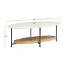 VYNXARIA Oval Coffee Table with White Top and Natural Shelf - 4 of 4
