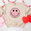 Simply Sage Market Women's Graphic Sweatshirt Leopard Heart Eyes Smiley - image 3 of 4