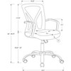 Monarch Specialties Office Chair Adjustable Height Swivel Ergonomic Armrests Computer Desk Work Metal Fabric White Chrome Contemporary Modern - image 3 of 3