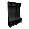 5-in-1 Entryway Bench with Coat Rack and 4 Sturdy Hooks, 57.48'' Wide Hall Tree with Shoe Storage Bench 4M - ModernLuxe - 4 of 4