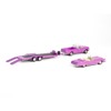 1974 Cadillac Eldorado Convertible Pink and 1972 Chevrolet C-30 Truck Pink with Hauler 1/64 Diecast Model Cars by Greenlight - 3 of 4