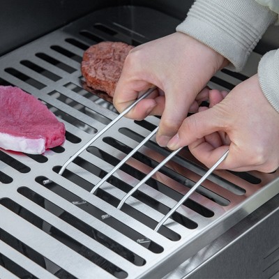 Stainless Steel Rotisserie Grill with Foldable Shelves