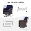 3 Pieces Patio Furniture Bistro Set, Outdoor Wicker Swivel Rocker,360 Degree Swivel Rocking Wicker Chairs w/Cushions,Side Table w/Armored Glass Top - 3 of 4