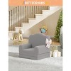 Kids Couch, 2-in-1 Comfy Toddler Couch Fold Out, Convertible Sofa to Lounger Foam Kids Chair, Crown Design Children's Reading Chair - 3 of 4