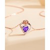 Molenia Heart Birthstone Necklace for Women 925 Sterling Silver Rose Gold Necklace Pendant Jewelry Christmas Anniversary Birthday Gifts for Her - 3 of 4