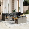 vidaXL Garden Sofa Set Grey PE rattan Large Adjustable Armrests - 2 of 4