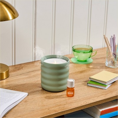 Green Flameless Candle Diffuser with Essential Oil