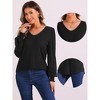 Allegra K Women's V Neck Puff Long Sleeve Smocked Cuff Casual Top - 2 of 4