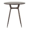 Vynxaria Clara Industrial Round Dinette Table in Vintage White & Espresso Wood - 4 of 4