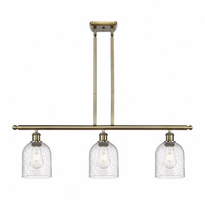 Bella - 3 Light Stem Hung Island In Industrial Style-10 Inches Tall and 36 Inches Wide