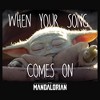 Junior's Star Wars: The Mandalorian The Child When Your Song Comes On Cowl Neck Sweatshirt - 2 of 4