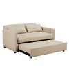 DOMETOUR Leisure Loveseat Sofa for Living Room Bedroom, Convertible Sleeper Sofa Bed with 2 Pillows - 3 of 4